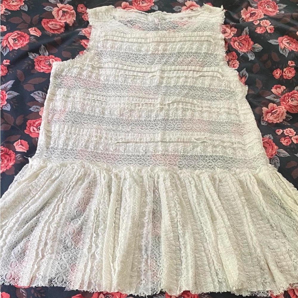 Free People Cream lace tank top